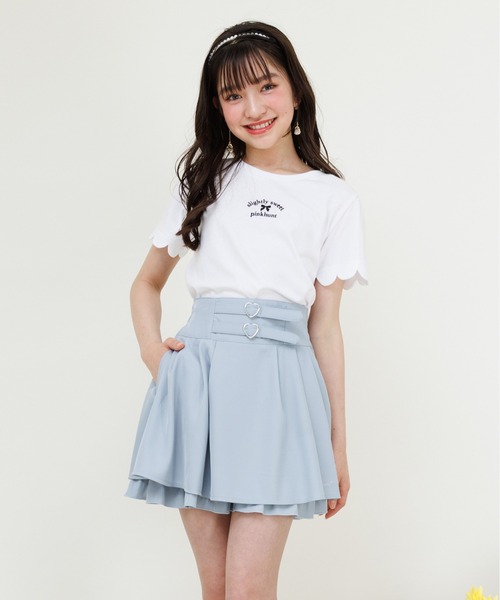 PINKHUNT（ピンクハント）の「PINKHUNT ピンクハント ダブルベルト フレアスカート風ショートパンツ 0698K（その他パンツ・キッズ・ブラック/スカイブルー系1・120cm/130cm/140cm/150cm/160cm）」の18枚目の写真