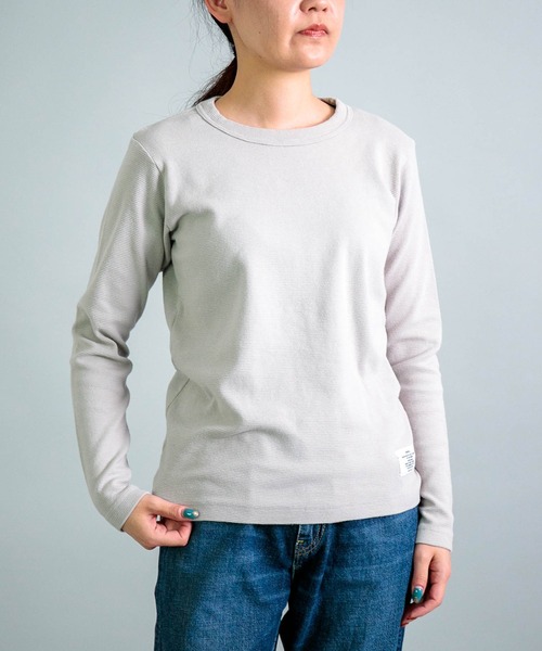 OMNIGOD（オムニゴッド）の「[OMNIGOD womens / オムニゴッド] KLフライス ロングスリーブＴシャツ（Tシャツ/カットソー・レディース・ブラック/グリーン/ホワイト/ライトグレー・3/2）」の3枚目の写真