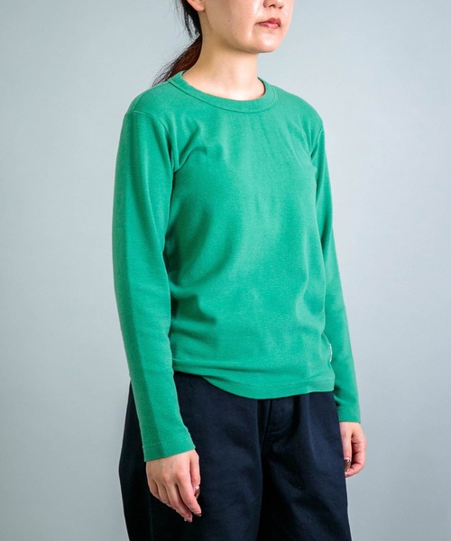 OMNIGOD（オムニゴッド）の「[OMNIGOD womens / オムニゴッド] KLフライス ロングスリーブＴシャツ（Tシャツ/カットソー・レディース・ブラック/グリーン/ホワイト/ライトグレー・3/2）」の5枚目の写真