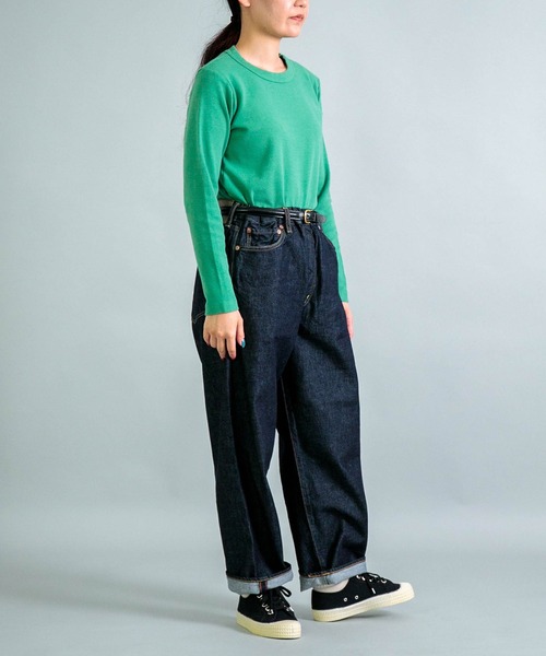 OMNIGOD（オムニゴッド）の「[OMNIGOD womens / オムニゴッド] KLフライス ロングスリーブＴシャツ（Tシャツ/カットソー・レディース・ブラック/グリーン/ホワイト/ライトグレー・3/2）」の7枚目の写真