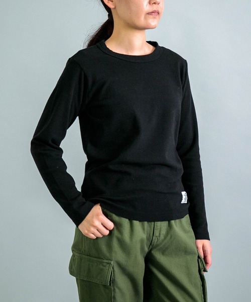 OMNIGOD（オムニゴッド）の「[OMNIGOD womens / オムニゴッド] KLフライス ロングスリーブＴシャツ（Tシャツ/カットソー・レディース・ブラック/グリーン/ホワイト/ライトグレー・3/2）」の13枚目の写真