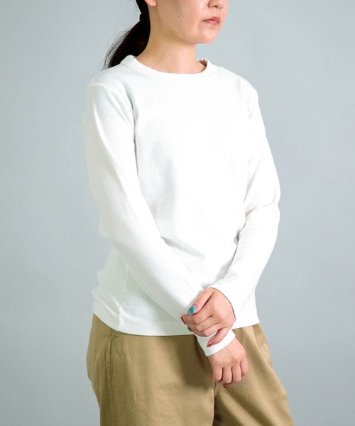 OMNIGOD（オムニゴッド）の「[OMNIGOD womens / オムニゴッド] KLフライス ロングスリーブＴシャツ（Tシャツ/カットソー・レディース・ブラック/グリーン/ホワイト/ライトグレー・3/2）」の17枚目の写真