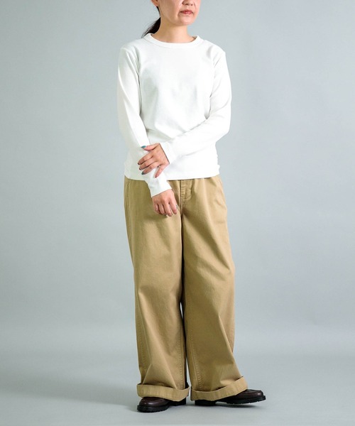 OMNIGOD（オムニゴッド）の「[OMNIGOD womens / オムニゴッド] KLフライス ロングスリーブＴシャツ（Tシャツ/カットソー・レディース・ブラック/グリーン/ホワイト/ライトグレー・3/2）」の18枚目の写真