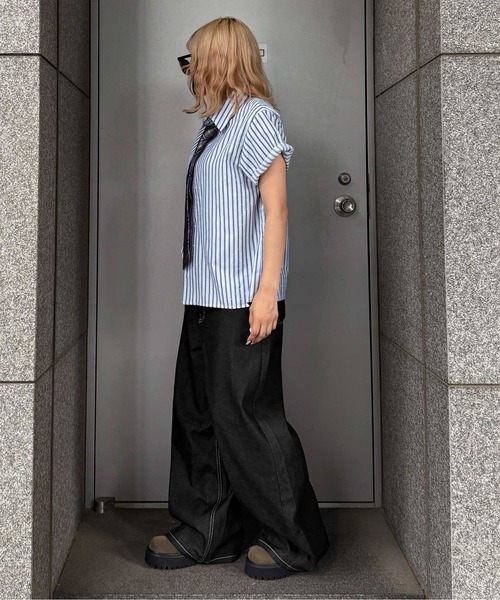 sedacle(セダクル)の「ラインストーンチェックシャツ(シャツ/ブラウス・レディース・ダークパープル/ネイビー/レッド/ライトブルー/サックスブルー/ピンク・SMALL/MEDIUM/LARGE)」の15枚目の写真
