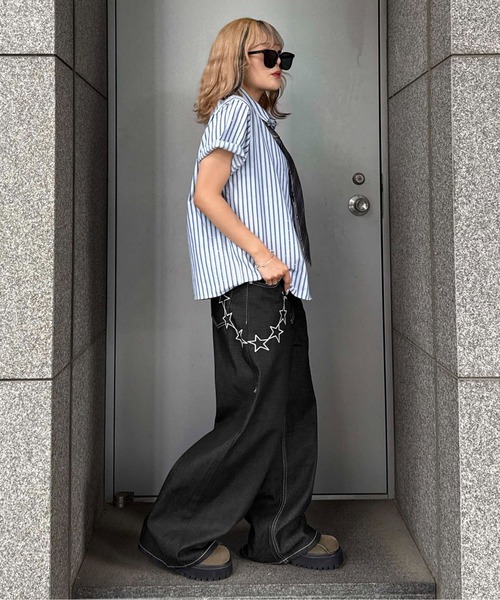 sedacle（セダクル）の「ラインストーンチェックシャツ（シャツ/ブラウス・レディース・ダークパープル/ネイビー/レッド/ライトブルー/サックスブルー/ピンク・SMALL/MEDIUM/LARGE）」の8枚目の写真