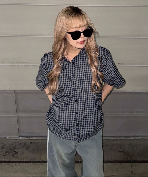 ラインストーンチェックシャツ（シャツ/ブラウス）｜sedacle（セダクル