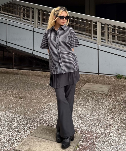 sedacle(セダクル)の「ラインストーンチェックシャツ(シャツ/ブラウス・レディース・ダークパープル/ネイビー/レッド/ライトブルー/サックスブルー/ピンク・SMALL/MEDIUM/LARGE)」の21枚目の写真