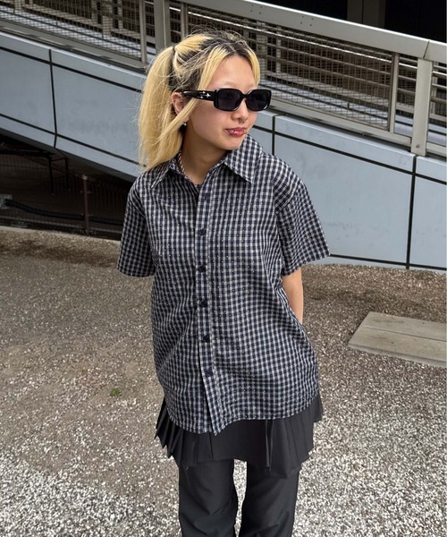 ラインストーンチェックシャツ（シャツ/ブラウス）｜sedacle（セダクル