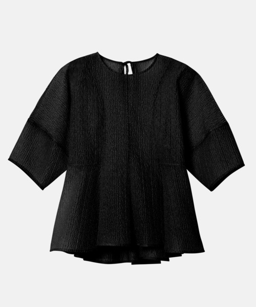 LE CIEL BLEU(ルシェルブルー)の「シアージャカードブラウス / Sheer Jacquard Blouse(シャツ/ブラウス・レディース・オフホワイト/ライトブルー/ブラック・38/36)」の2枚目の写真