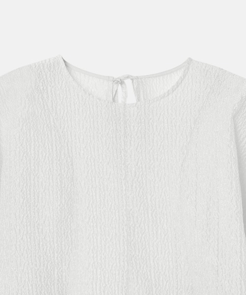 LE CIEL BLEU(ルシェルブルー)の「シアージャカードブラウス / Sheer Jacquard Blouse(シャツ/ブラウス・レディース・オフホワイト/ライトブルー/ブラック・38/36)」の4枚目の写真