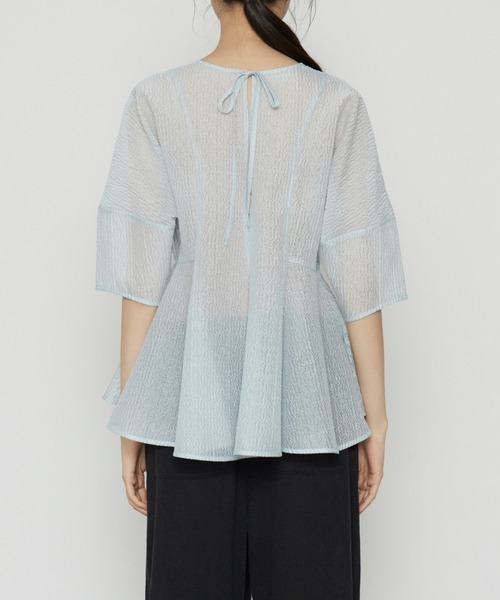 LE CIEL BLEU(ルシェルブルー)の「シアージャカードブラウス / Sheer Jacquard Blouse(シャツ/ブラウス・レディース・オフホワイト/ライトブルー/ブラック・38/36)」の16枚目の写真