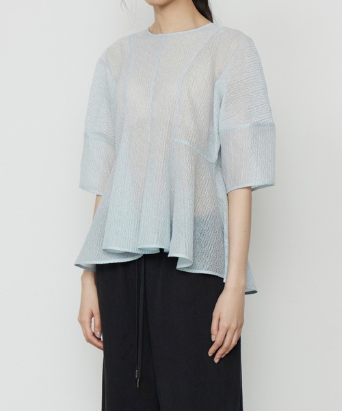LE CIEL BLEU(ルシェルブルー)の「シアージャカードブラウス / Sheer Jacquard Blouse(シャツ/ブラウス・レディース・オフホワイト/ライトブルー/ブラック・38/36)」の13枚目の写真