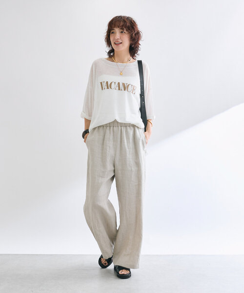 RIVE DROITE（リヴドロワ）の「【遊び心◎】シアーロゴニット（ニット/セーター・レディース・ブラック/ブラウン/オフホワイト・FREE）」の5枚目の写真