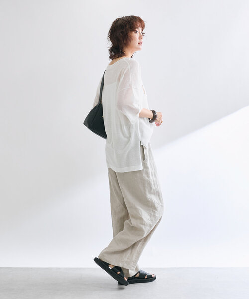 RIVE DROITE（リヴドロワ）の「【遊び心◎】シアーロゴニット（ニット/セーター・レディース・ブラック/ブラウン/オフホワイト・FREE）」の6枚目の写真