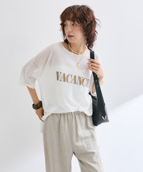 RIVE DROITE（リヴドロワ）の「【遊び心◎】シアーロゴニット（ニット/セーター・レディース・ブラック/ブラウン/オフホワイト・FREE）」の8枚目の写真