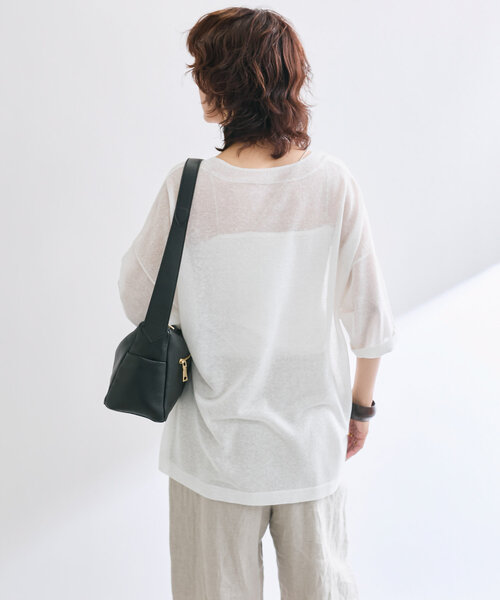 RIVE DROITE（リヴドロワ）の「【遊び心◎】シアーロゴニット（ニット/セーター・レディース・ブラック/ブラウン/オフホワイト・FREE）」の10枚目の写真