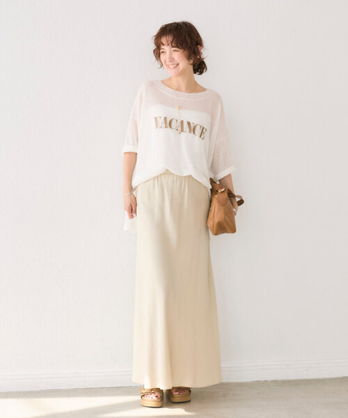 RIVE DROITE（リヴドロワ）の「【遊び心◎】シアーロゴニット（ニット/セーター・レディース・ブラック/ブラウン/オフホワイト・FREE）」の11枚目の写真