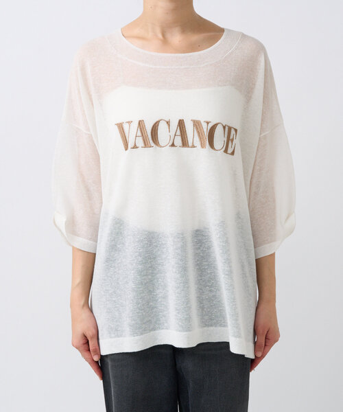 RIVE DROITE（リヴドロワ）の「【遊び心◎】シアーロゴニット（ニット/セーター・レディース・ブラック/ブラウン/オフホワイト・FREE）」の15枚目の写真