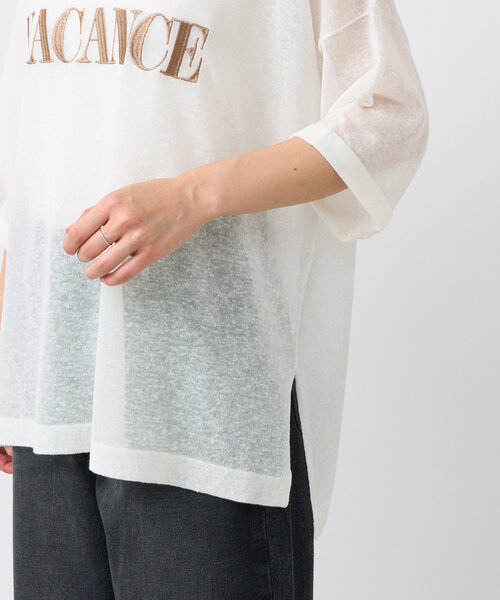 RIVE DROITE（リヴドロワ）の「【遊び心◎】シアーロゴニット（ニット/セーター・レディース・ブラック/ブラウン/オフホワイト・FREE）」の19枚目の写真