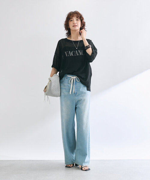 RIVE DROITE（リヴドロワ）の「【遊び心◎】シアーロゴニット（ニット/セーター・レディース・ブラック/ブラウン/オフホワイト・FREE）」の22枚目の写真