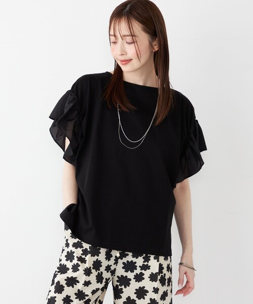 SHIPS Colors:〈手洗い可能〉シルケット 天竺 2WAY トップス
