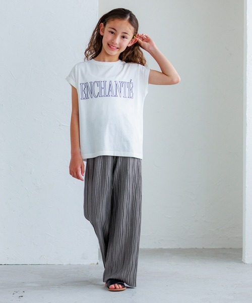 coca（coca）（コカ）の「キッズ 親子お揃いシャイニーウェーブプリーツパンツ（その他パンツ・キッズ・ブラウン/チャコール/グレイッシュベージュ/ネイビー・120/150/140/130）」の8枚目の写真