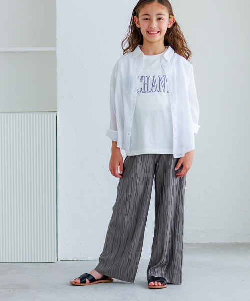 coca（coca）（コカ）の「キッズ 親子お揃いシャイニーウェーブプリーツパンツ（その他パンツ・キッズ・ブラウン/チャコール/グレイッシュベージュ/ネイビー・120/150/140/130）」の11枚目の写真