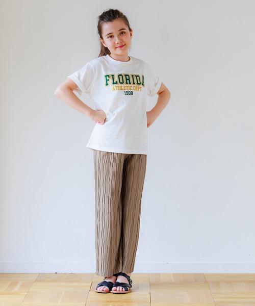 coca（coca）（コカ）の「キッズ 親子お揃いシャイニーウェーブプリーツパンツ（その他パンツ・キッズ・ブラウン/チャコール/グレイッシュベージュ/ネイビー・120/150/140/130）」の12枚目の写真