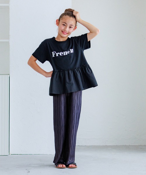 coca（coca）（コカ）の「キッズ 親子お揃いシャイニーウェーブプリーツパンツ（その他パンツ・キッズ・ブラウン/チャコール/グレイッシュベージュ/ネイビー・120/150/140/130）」の16枚目の写真