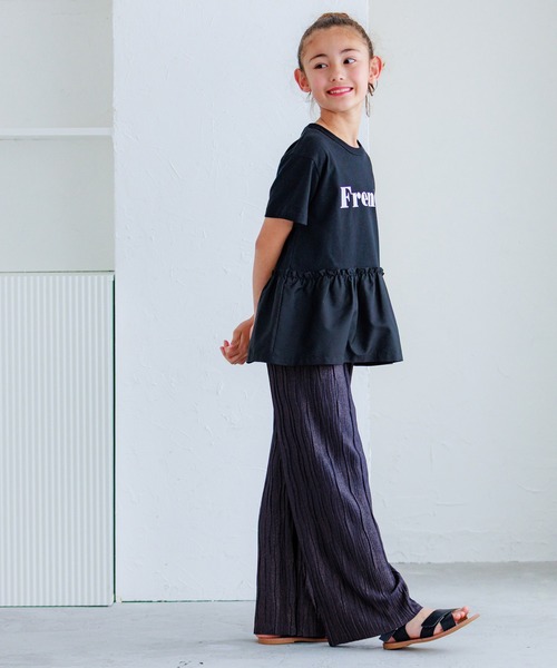 coca（coca）（コカ）の「キッズ 親子お揃いシャイニーウェーブプリーツパンツ（その他パンツ・キッズ・ブラウン/チャコール/グレイッシュベージュ/ネイビー・120/150/140/130）」の17枚目の写真