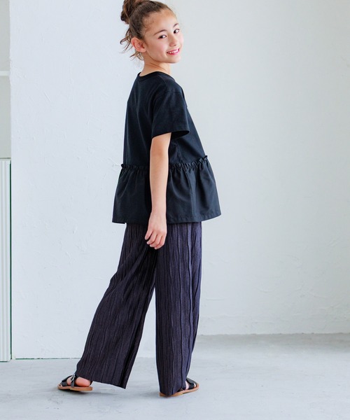 coca（coca）（コカ）の「キッズ 親子お揃いシャイニーウェーブプリーツパンツ（その他パンツ・キッズ・ブラウン/チャコール/グレイッシュベージュ/ネイビー・120/150/140/130）」の18枚目の写真