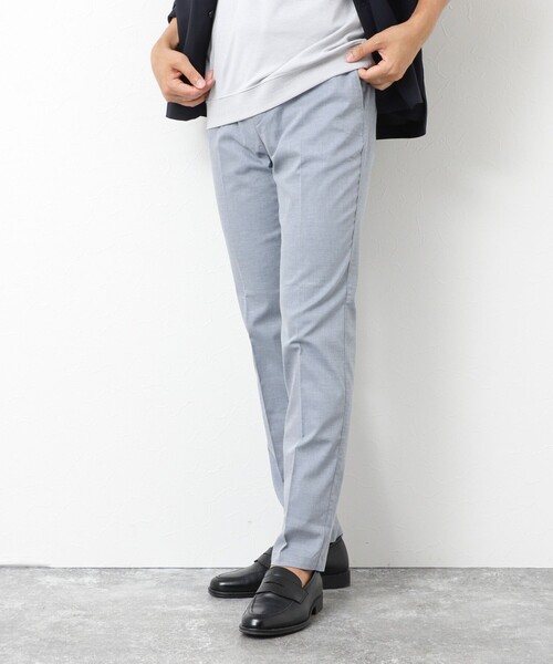 NOLLEY’S（ノーリーズ）の「《ビジカジ対応》【COOLMOTION】シャークスキン 接触冷感スリムフィット 25SS（チノパンツ・メンズ・サックスブルー/ネイビー/ベージュ/ライトグレー・S/M/L/XL/XXL）」の7枚目の写真