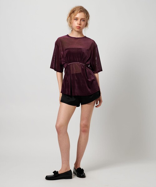 ATTISESSION アティセッション メッシュ ベロア Tシャツ ATTISESSION＞メッシュ ベロア Tシャツ