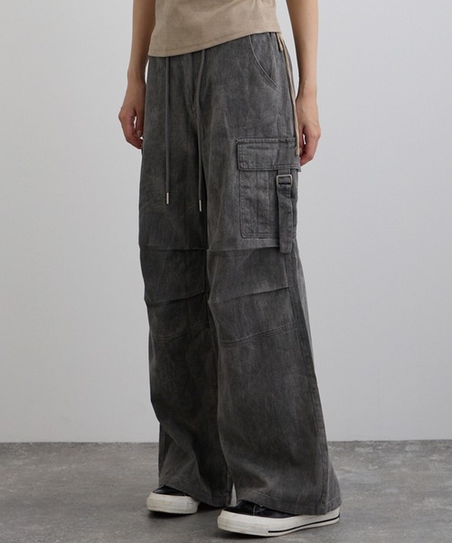 セール】Washed Flared Cargo Pants / ウォッシュ加工カーゴ