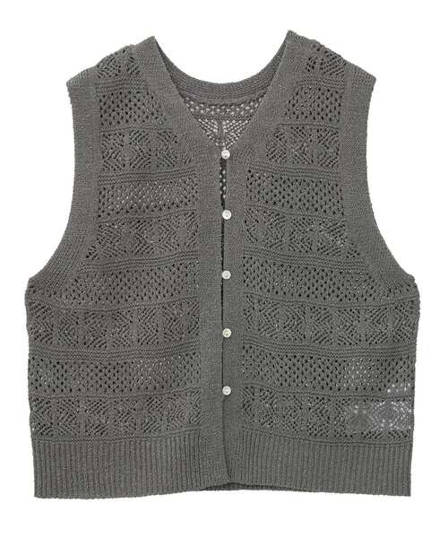 AMERICAN HOLIC(アメリカンホリック)の「【前後2WAY】レース編みニットベスト(ベスト・レディース・アイボリー/その他6/ブラック/チャコールグレー・M/L)」の5枚目の写真