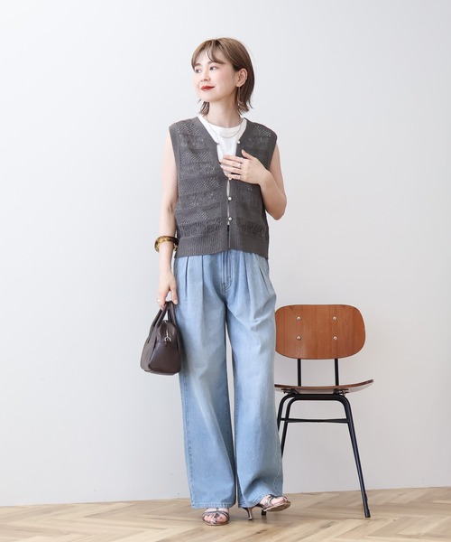 AMERICAN HOLIC(アメリカンホリック)の「【前後2WAY】レース編みニットベスト(ベスト・レディース・アイボリー/その他6/ブラック/チャコールグレー・M/L)」の14枚目の写真