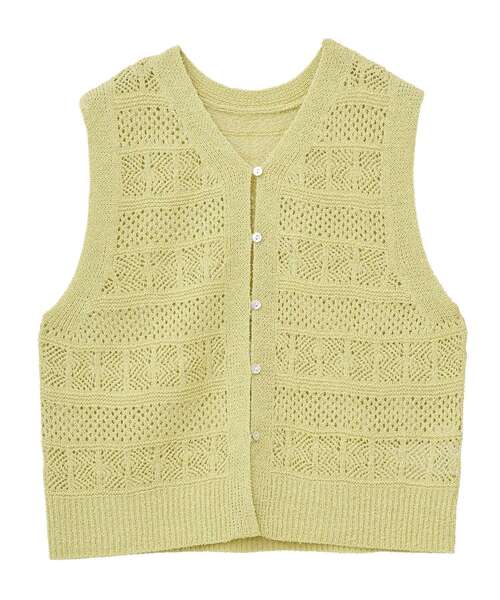 AMERICAN HOLIC(アメリカンホリック)の「【前後2WAY】レース編みニットベスト(ベスト・レディース・アイボリー/その他6/ブラック/チャコールグレー・M/L)」の7枚目の写真
