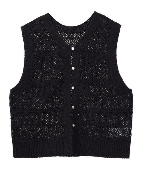 AMERICAN HOLIC(アメリカンホリック)の「【前後2WAY】レース編みニットベスト(ベスト・レディース・アイボリー/その他6/ブラック/チャコールグレー・M/L)」の6枚目の写真