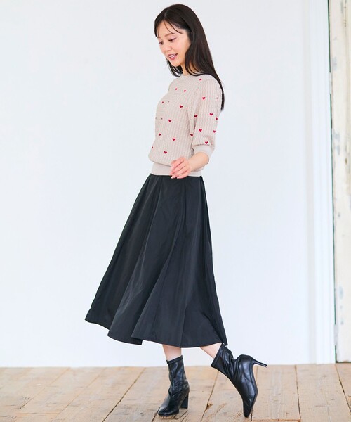 Feroux(フェルゥ)の「【洗える】ハーフスリーブ ハート刺繍 ニット(ニット/セーター・レディース・パープル系/ライトイエロー系/ピンク系・F)」の13枚目の写真