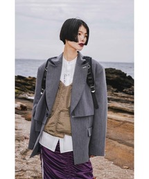 OMMO（オーエムエムオー）の「VEST LAYERED BIG SHOULDER JK（テーラードジャケット）」