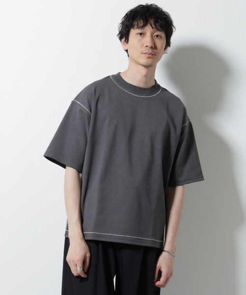NANO universe(ナノユニバース)の「テクニックステッチTシャツ 半袖(Tシャツ/カットソー・メンズ・スミクロ/モカ/ネイビー・L/M)」の3枚目の写真