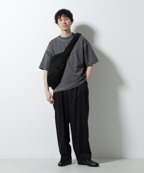 NANO universe(ナノユニバース)の「テクニックステッチTシャツ 半袖(Tシャツ/カットソー・メンズ・スミクロ/モカ/ネイビー・L/M)」の4枚目の写真