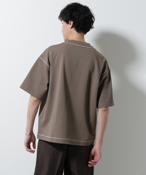 NANO universe(ナノユニバース)の「テクニックステッチTシャツ 半袖(Tシャツ/カットソー・メンズ・スミクロ/モカ/ネイビー・L/M)」の9枚目の写真
