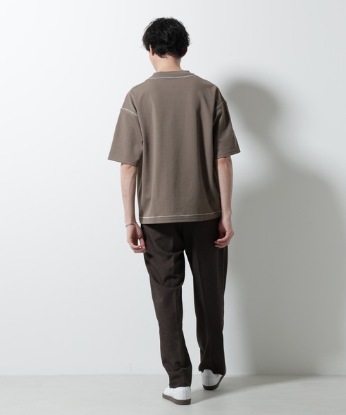 NANO universe(ナノユニバース)の「テクニックステッチTシャツ 半袖(Tシャツ/カットソー・メンズ・スミクロ/モカ/ネイビー・L/M)」の13枚目の写真