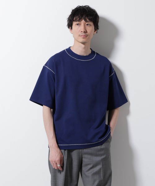 NANO universe(ナノユニバース)の「テクニックステッチTシャツ 半袖(Tシャツ/カットソー・メンズ・スミクロ/モカ/ネイビー・L/M)」の14枚目の写真