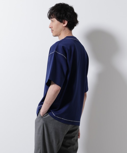 NANO universe(ナノユニバース)の「テクニックステッチTシャツ 半袖(Tシャツ/カットソー・メンズ・スミクロ/モカ/ネイビー・L/M)」の15枚目の写真