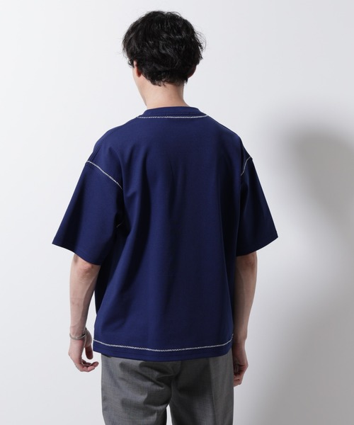 NANO universe(ナノユニバース)の「テクニックステッチTシャツ 半袖(Tシャツ/カットソー・メンズ・スミクロ/モカ/ネイビー・L/M)」の16枚目の写真