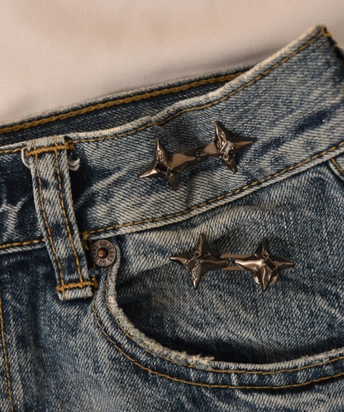 VIBGYOR Women(ヴィブジョー ウィメン)の「【urge select】キラキラモチーフ ウェスト調節フック【同色2個セット】(ベルト・レディース・シルバー系1/シルバー系2・FREE)」の2枚目の写真