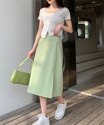 ハイウエスト」に該当するレディースのスカート（グリーン