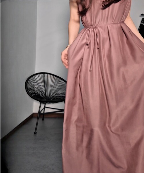THEODORIC.dy(セオドリックディ)の「2WAY ギャザーフレアワンピース(ウエストマーク&アレンジリボン付)(ワンピース・レディース・ブラック/カーキ/パープル/オレンジ・FREE)」の8枚目の写真